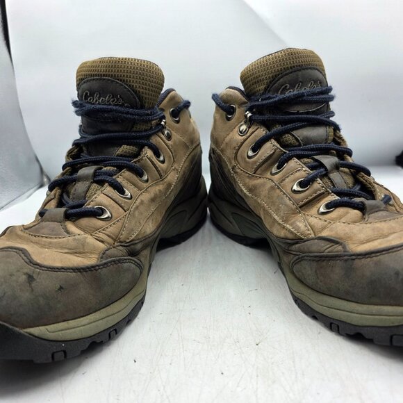 Cabelas Mens Size 10 B Brown Waterproof Leather Hiking Boots Outdoors Hiking - Picture 2 of 14
